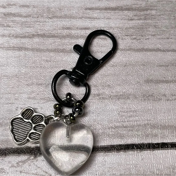 CCO REDUCED Clear Quartz Crystal Pet Charm Or Keychain Or Purse Toggle - Picture 8 of 10